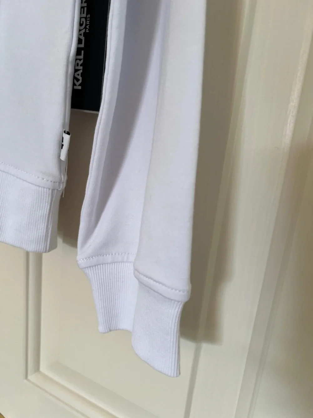 Karl Lagerfeld White Logo Crewneck Sweatshirt with Black Tag Detail - Picture 5 of 8